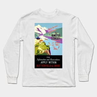 Vintage Travel Poster China The Yangtsze Gorges Long Sleeve T-Shirt